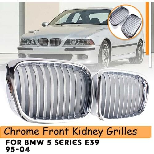 Pair Front Kidney Grille Grill Chrome Car Racing Grills For BMW E39 5 Series 525i 530i 540i 1995-2004
