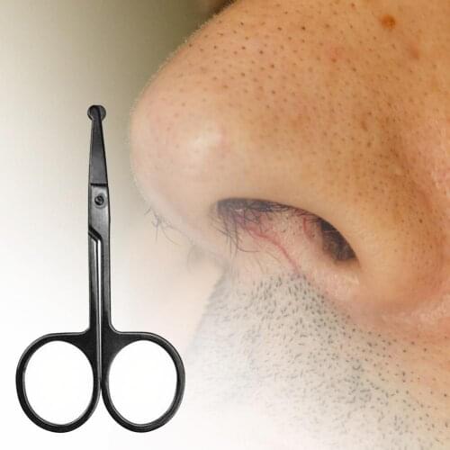 Professional Nose Hair Scissors Safe Anti-rust Stainless Steel Eyebrows Nose Moustache Scissors Eyelash Scissors for Gift
