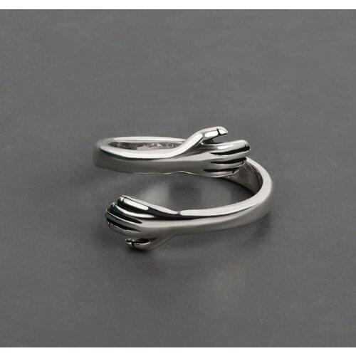 Romantic Hug Lover Finger Ring For Women Embraced Lovers Hug Open Rings Wedding Rings Metal Punk Party Jewelry Gift Wholesale