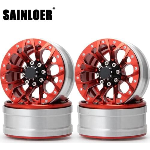 SAINLOER 4pcs/pack 1.9 inch Metal Wheel Rims Universal for 1/10 RC Crawler SCX 10 90046 90047 D90 Traxxas TRX4