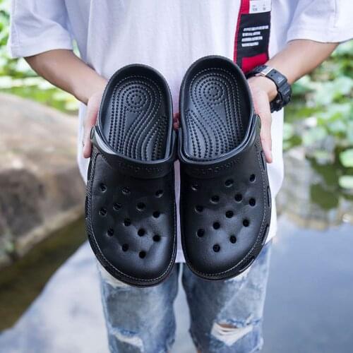 Mens Sandals Light Breathable Casual Slippers Hole Shoes Rubber Clogs For Women Garden Shoes Unisex Slides Jelly Shoes Size 49