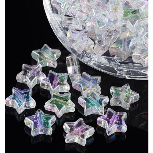 100pcs10mm Acrylic PS Epoxy Resin Glue Five-Pointed Star Beads DIY Handmade Beaded Jewelry Accessories letter beads
