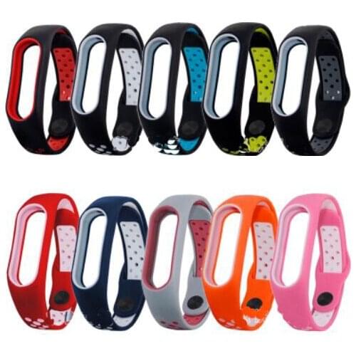 Silicone mix collor wristband for Xiaomi Mi Band 3 4 Bracelet Miband 3 4 band Rubber sport Strap