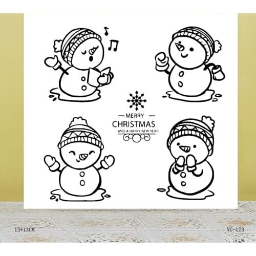 AZSG Cute snowman Clear Stamps For DIY Scrapbooking/Card Making/Album Decorative Rubber Stamp Crafts