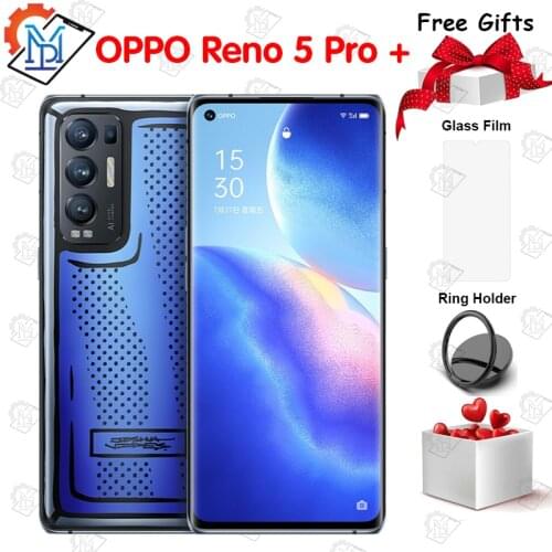 Original OPPO Reno 5 Pro + Moble Phone 6.55 Inch OLED 90Hz Screen 8+128 Snapdragon 865 Android 11 Fast Charging 65W Smartphone