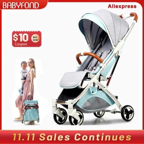 Aluminium Alloy Light Baby Stroller Good Quality 5.8kg Traveling Baby Carriage Newborn Boarding BB Car Free Gifts