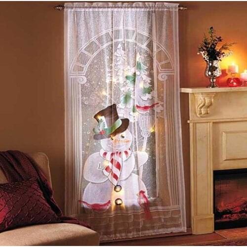 Merry Christmas Santa Claus Snowman Deer Christmas Present Christmas Curtains Vertical Blackout Curtains Living Room Bedroom