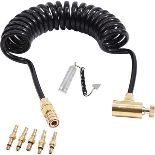 Air Pistols CO2 Gun Adapter Tube with 5 Kinds of PLUG CONNECTOR with Coil Hose for PCP Paintball AirGun Paintball Equipment HPA