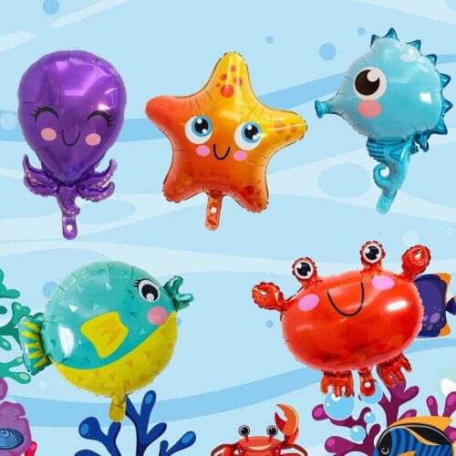 1pcs Under Sea Animal Cute Fish Balloon Crab/Starfish/Octopus Balloons Sea Party Theme Kid Birthday Decor Baby Shower Supplies