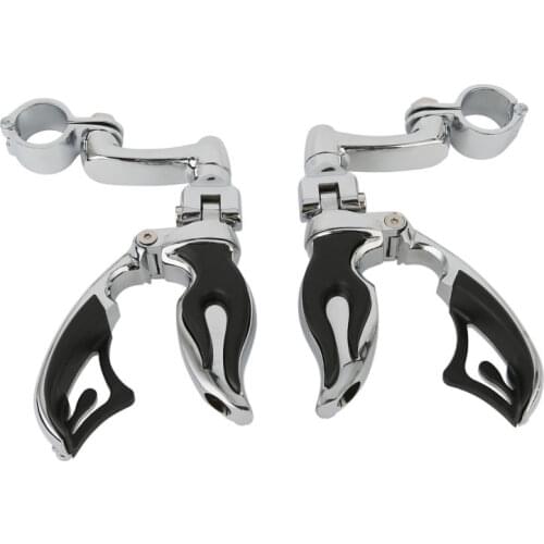 Motorcycle 1-1/4'' 32mm Highway Engine Guard FootPeg Footrest With Clamps Fits For Harley Iron 883 1200 Honda Yamaha