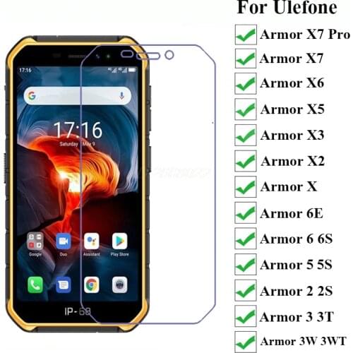 10-1PC Tempered Glass for Ulefone Armor X7 Pro Film on Ulefone Armor X X2 X3 X5 X6 6E 6S 6 5S 5 2 2S 3 T 3W 3WT Screen Protector