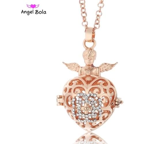 Angel Bola 10pcs/Wholesale Lucky Angel Wings Hearts Pendant Engelsrufer Necklace Angel Maternaty Ball Jewelry L075