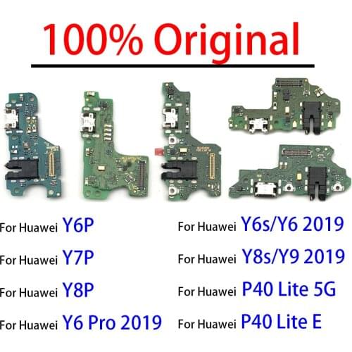 100% Original For Huawei Y6Pro 2019 Y7P Y6S Y6P Y8P Y8S P40 Lite 5G / P40 Lite E Repair Charging Port Connector Board Flex Cable