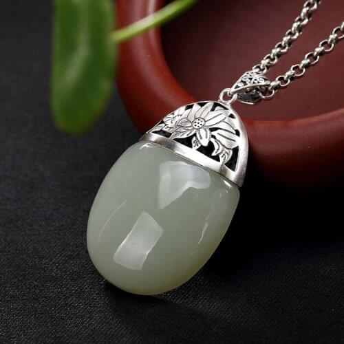 2018 Time-limited Sale Matte Inlaid Natural Restoring Ancient Ways Is Hetian Female Wholesale High-grade Sweater Chain Pendant