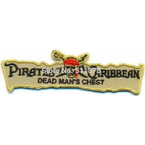 4" PIRATES OF THE CARIBBEAN Movie TV Series Costume Embroidered Emblem sew on iron on patch Baseball Cap Badge