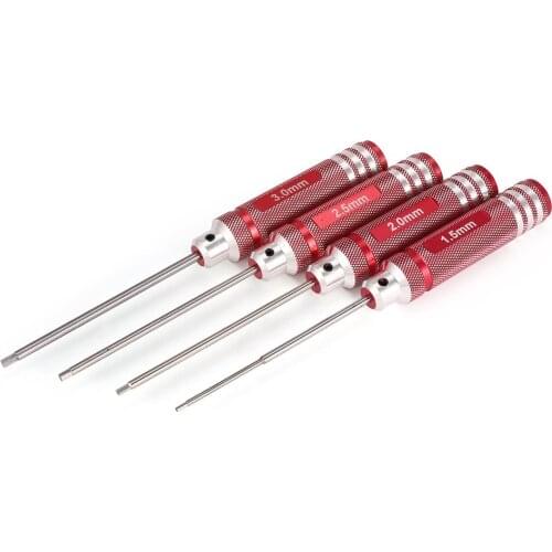 4pcs Hex Screwdriver Set 1.5 2.0 2.5 3.0mm White Steel Tools Kit For RC Helicopter HSP Traxxas Car Racing Drone Aircraft