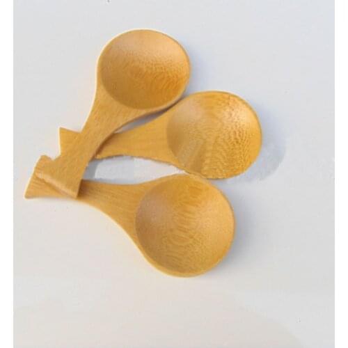 8Pcs Small Wooden Salt Spoon Solid Wood Condiments Spoon Handmade Honey Teaspoon Seasoning Sugar Coffee Tea Jam Mustard Ice Crea