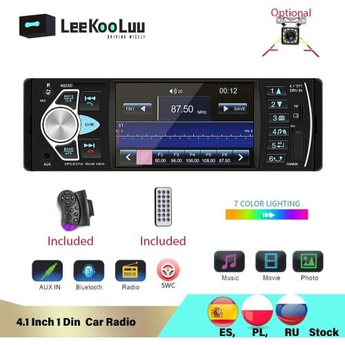 LeeKooLuu 1 DIN Car Radio Stereo Player Bluetooth cellphone Handfree MP3 Player FM Radio Audio Music USB/SD AUX-IN Autoradio