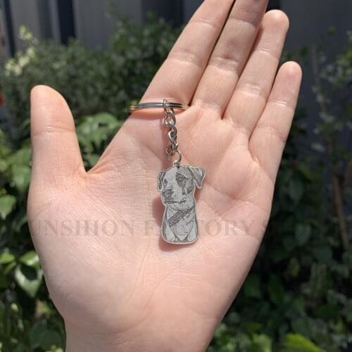 Custom Pet Keychain Photo Personalized Pet Keychain Photo Custom Keychain Pet necklace Memory Jewelry Engrave gift