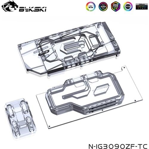 Bykski Front Back Full Kit Water Block Compatible Colorful iGame Geforce RTX3090 24G,RTX3080 10G Video Memory,N-IG3090ZF-TC