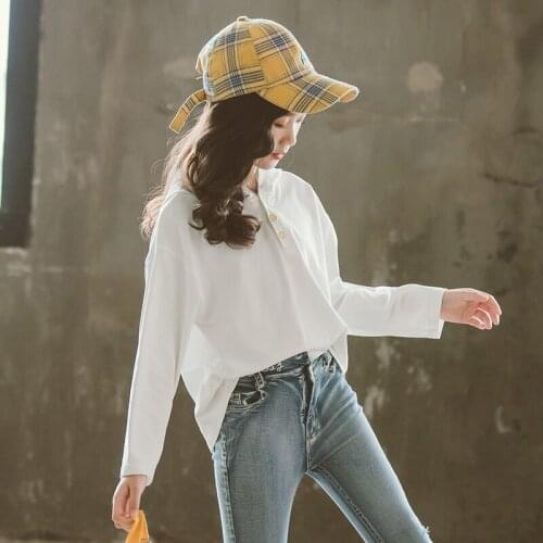 Kids Girls Sweatshirts Hoodies Spring Fall 2019 Teenage Girls Long Sleeve Hooded T-shirt Children Girls Clothes Top White Yellow