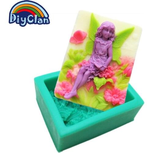 DIY Beautiful Faery Angel Silicone Soap Mold For Chocolate Cake Tools Kitchen Baking Essential Oil Soap Mould S0115TS