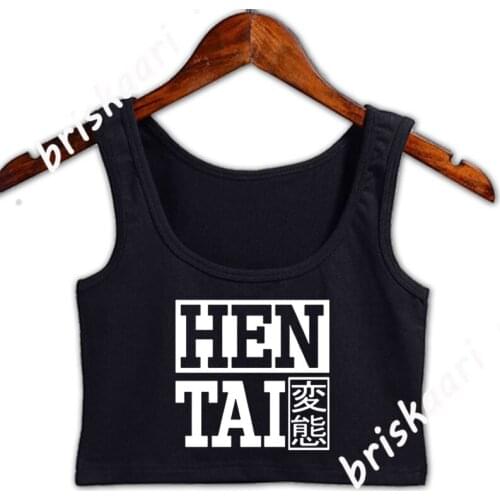 Hentai Ecchi Anime Hentai Tshirt Crop Top Women Graphic Tank Top Designer Standard Trend Summer Fashion O-Neck Vest