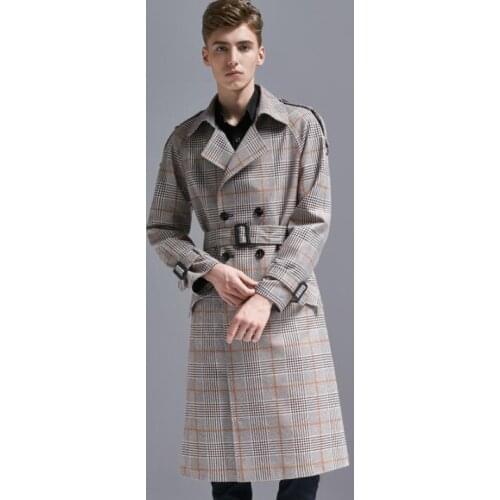 Free shipping 219 autumn winter loose long trench coat men overcoat long sleeve mens Lapel clothing business outerwear big size