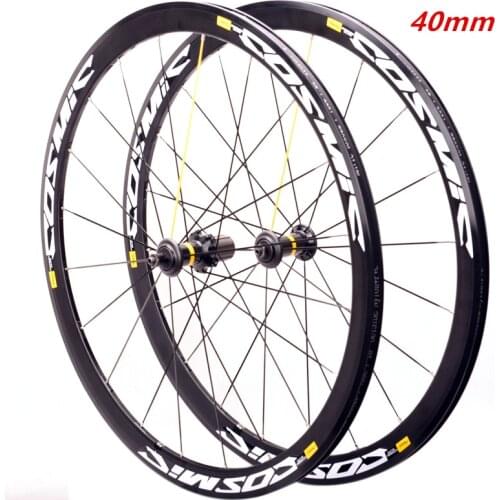 Latest high quality 40mm Original Hot sale 700C alloy V brake bike wheels BMX road bicycle wheelset road aluminum cosmic elite