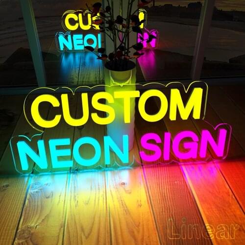 DIY Name Custom Birthday Design Led Neon Sign Night Party Light Acrylic Backboard Purple Colors Hang Up Screw Wall Decoration