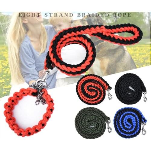 Nylon weave Dog Leash for Large Dogs Training Pet Product Collars Harnesses Dog Accessory Adjustable Dog Leash for Animal