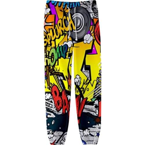 2021 New Arrival Graffiti Sweatpants Women/Men Fitness Joggers Spring High Street Trousers 3D Print Pants Sweatpant