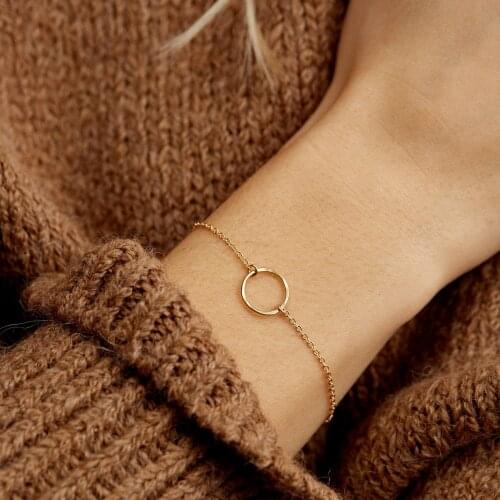 New Arrival 316L Stainless Steel Circle Hammer stripe Bracelets Gold Rose Gold Color for Women Jewelry Chain g Gifts
