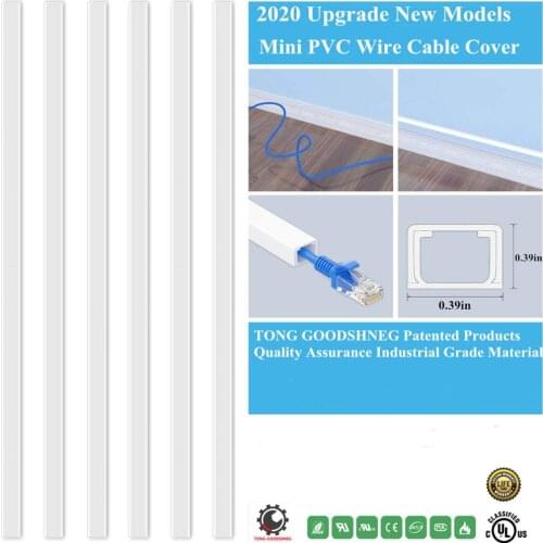 0.39''X0.39'' One-Cord Channel Cable Concealer Cord Cover Wall Cable Management System Small Cable Hider Raceway Kit Power Cord