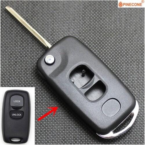PINECONE Key Case for Mazda 2 3 6 323 626 Car Key Fob 2 Buttons Modified Flip Folding Car Key Shell Housing