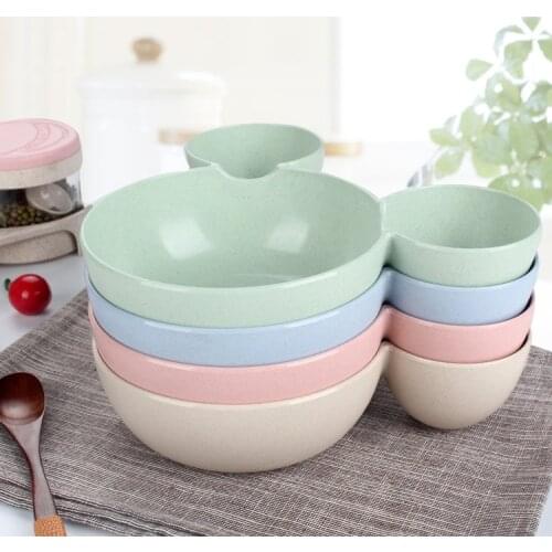 4Colors Cartoon Bowl Dishes Lunch Box Kid Baby Children Infant Baby Rice Feeding Bowl Plastic Snack Plate Tableware