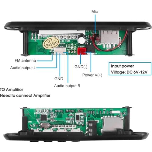 5V 12V MP3 WMA WAV Wireless Bluetooth Decoder Board USB AUX Car Audio MP3 Player Module TF FM Decoder Board With Remote Control