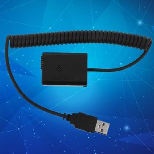 USB to NP-FW50 Dummy Battery Eliminator Power Supply Spring Cable for -Sony A7 A7RII A6500 A6400 A6300 A6100 A6000