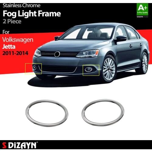 For Volkswagen Jetta Chrome Fog Light Frame Stainless Steel 2 Pcs Model Year 2011-2014