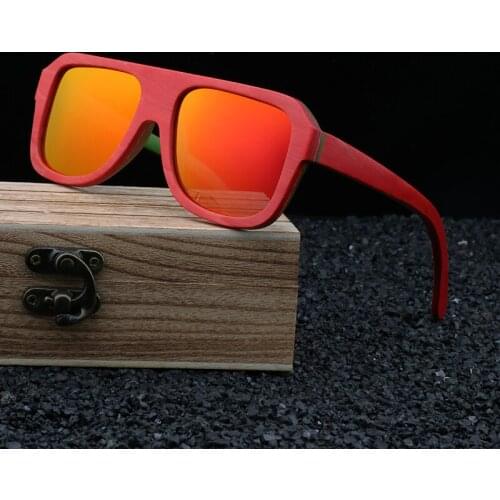Retro Natural Skateboard Wood Sun Glasses Luxury Fashion Bamboo Polarized очки lunette de soleil femme
