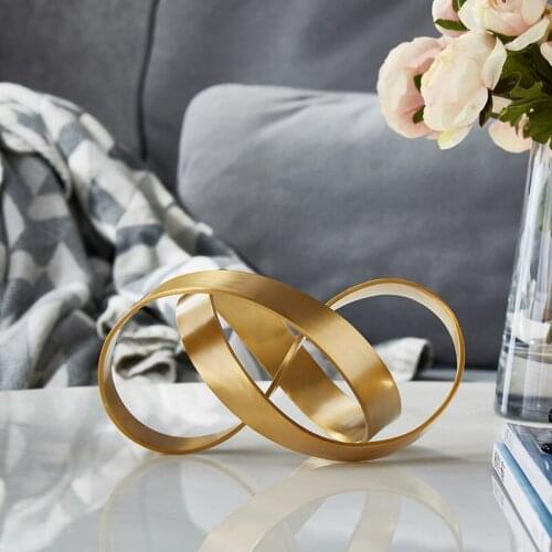 Modern Luxury Metal Abstract Handmade Twisted Geometric Ornaments Office Bronze Desktop Home Decoration