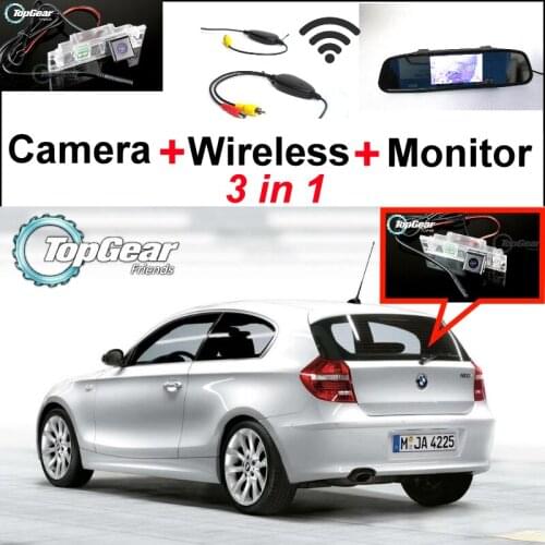 3in1 Special WiFi Camera + Wireless Receiver + Mirror Monitor Easy DIY Parking System For BMW 1 E81 E87