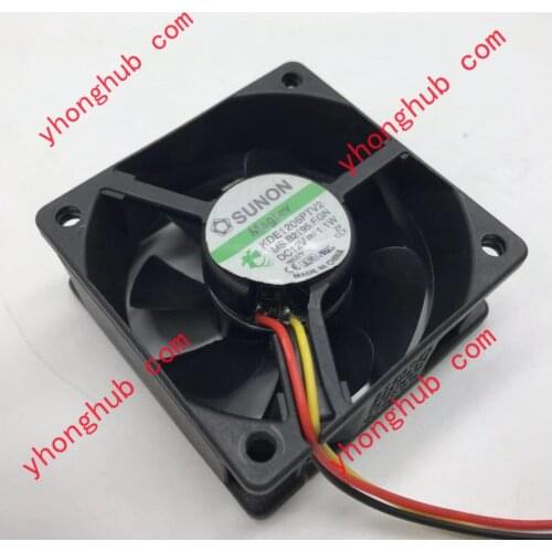 SUNON KDE1206PTV2 MS.B2195.F.GN DC 12V 1.1W 3-Wire 60x60x25mm Server Cooling Fan