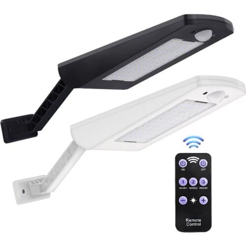 Warmtaste Solar LED Light Outdoor PIR Motion Sensor Lamps Garden Street Yard 4 Modes Rotable Pole With Remote Controlr Wall Lamp