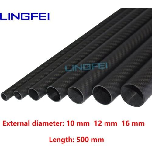 3K Carbon Fiber Tube 10mm 12mm 16mm for UAV Drone DIY Frame arm Landing Gear Rc Drone kit