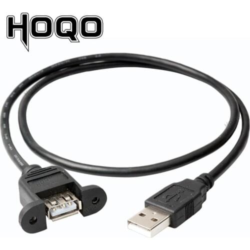 Panel Mount USB Extension Cable,Type-A Port usb2.0 Male to Female with Screw hole lock connector Cord cabo 30cm 1M 5M 1.5M