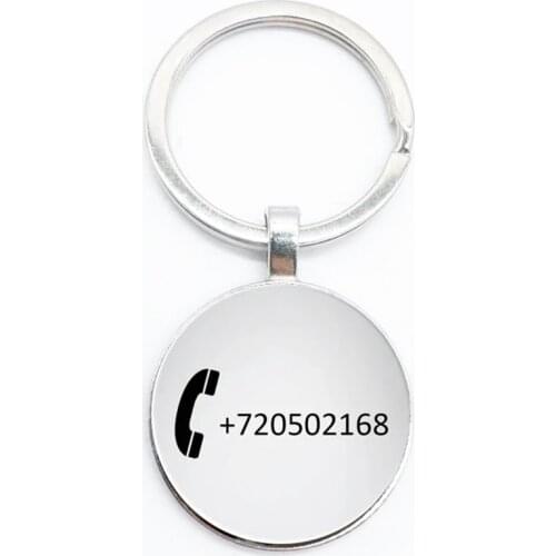 Custom Engraved Keychain Stainless Steel Personalized Gift Customized Phone Number Anti-lost Keyring Key Chain Ring