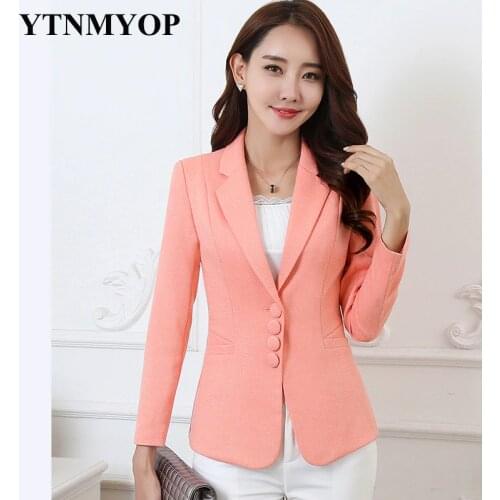 YTNMYOP Plus Size XS-5XL Business Office Lady Jacket New 2019 Women Full Sleeve Work Blazer Female Casual Suit Coat Slim Jackets