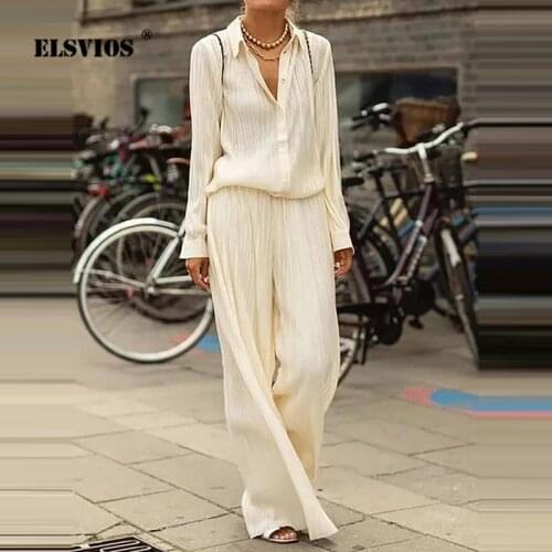 Office Lady Long Sleeve Shirt Trousers Two Piece Sets Spring Elegant Solid Color Suits Autumn Womens Loose Casual Pants Outfit