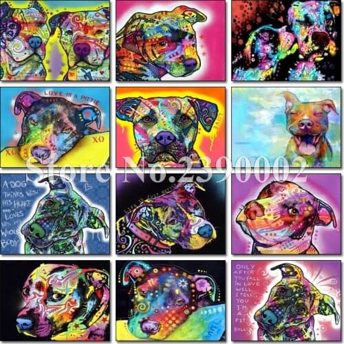 Animals Diamond Embroidery Full Kits 5D DIY Diamond Painting Cross Stitch Diamond Mosaic dog Picture of Rhinestones Home Decor